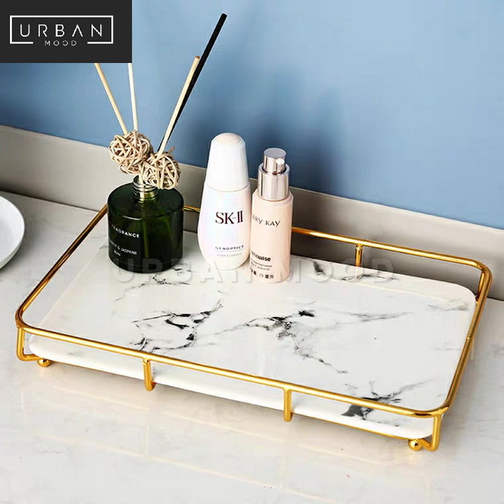 VELDEN Modern Marble Vanity Tray Holder