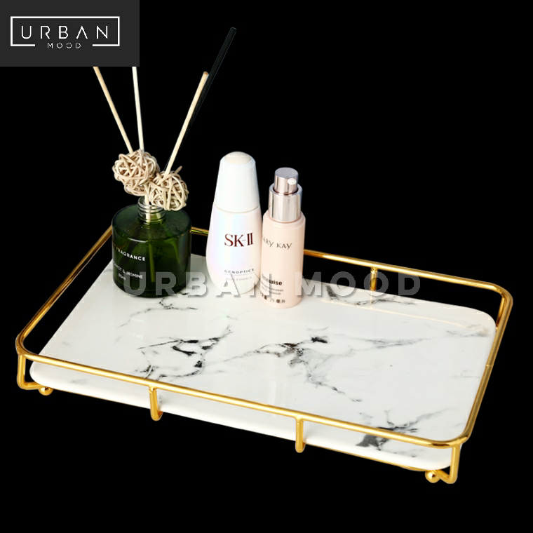 VELDEN Modern Marble Vanity Tray Holder