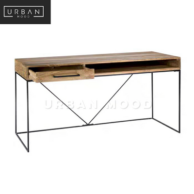 BECKER Industrial Solid Wood Study Table