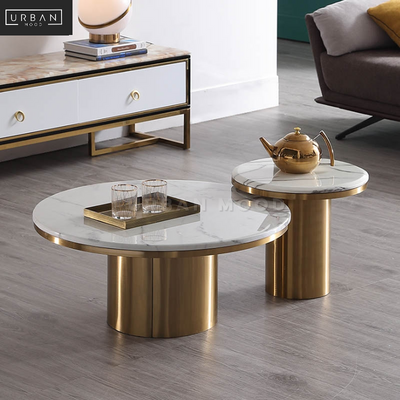 GIBSON Modern Round Marble Coffee Table