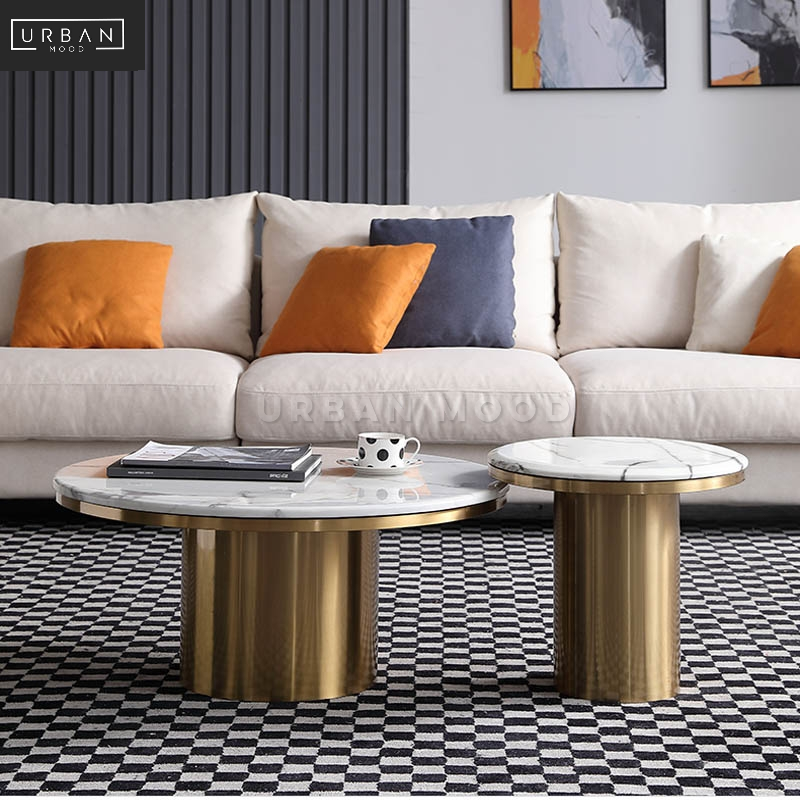 GIBSON Modern Round Marble Coffee Table