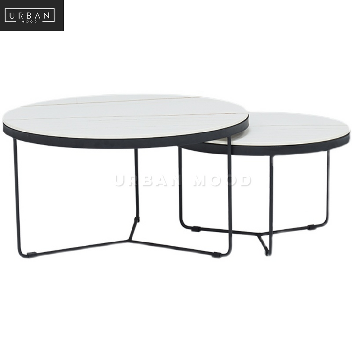 SPIDEN Modern Round Slate Coffee Table