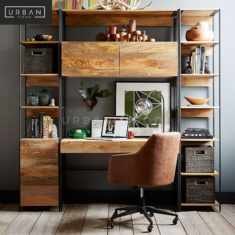 VESSEL Industrial Solid Wood Study Table