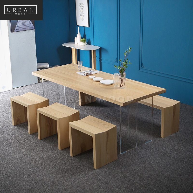 INVIS Minimalist Solid Wood Dining Table