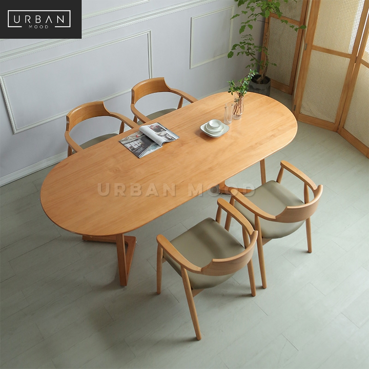 MALDON Scandinavian Solid Wood Dining Table