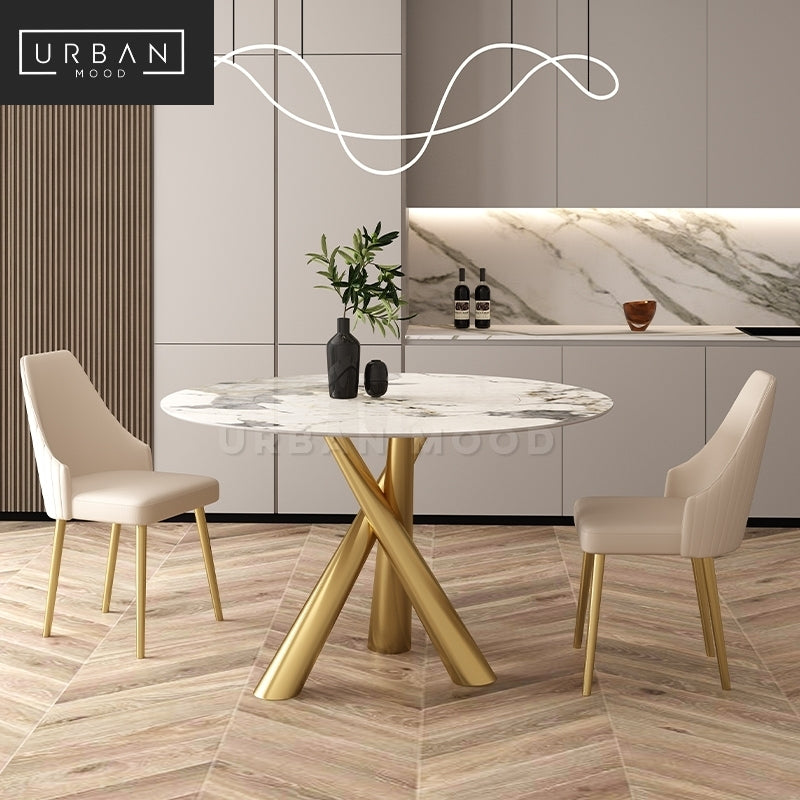 FLINT Modern Marble Round Dining Table