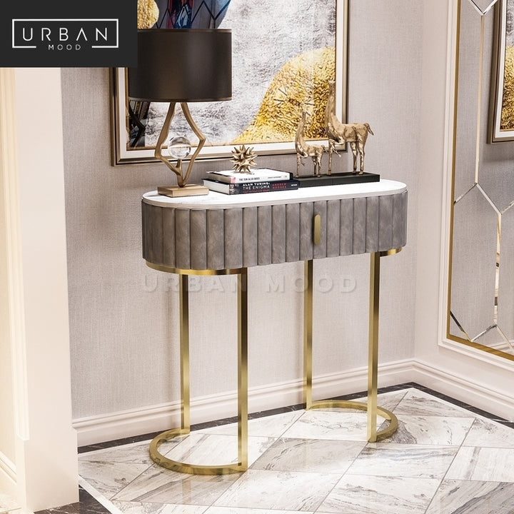 YALE Modern Velvet Hallway Console