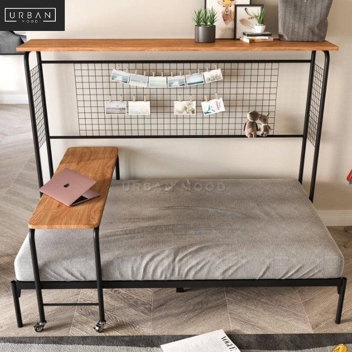 SHAKER Industrial Metal Bedframe with Study Table