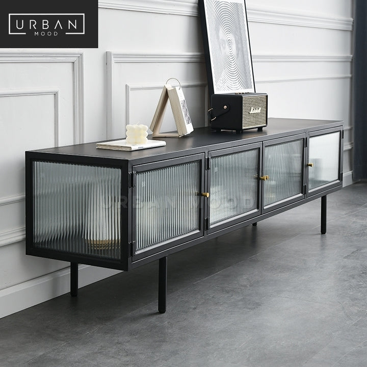 BURN Modern Glass TV Console