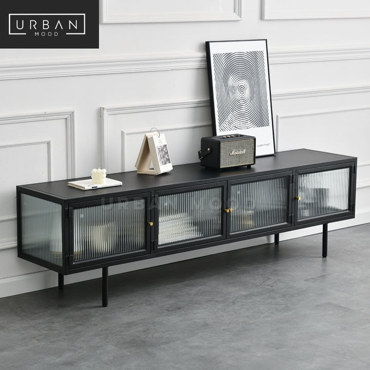 BURN Modern Glass TV Console