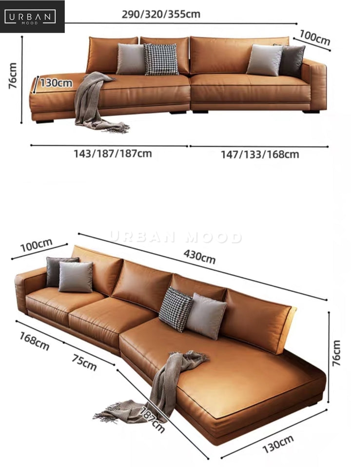 BASKIN Modern Leather Sofa