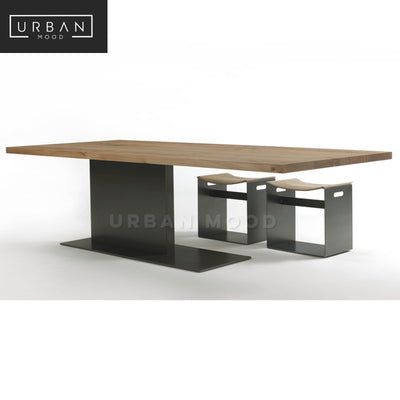 MORLAND Industrial Solid Wood Dining Table