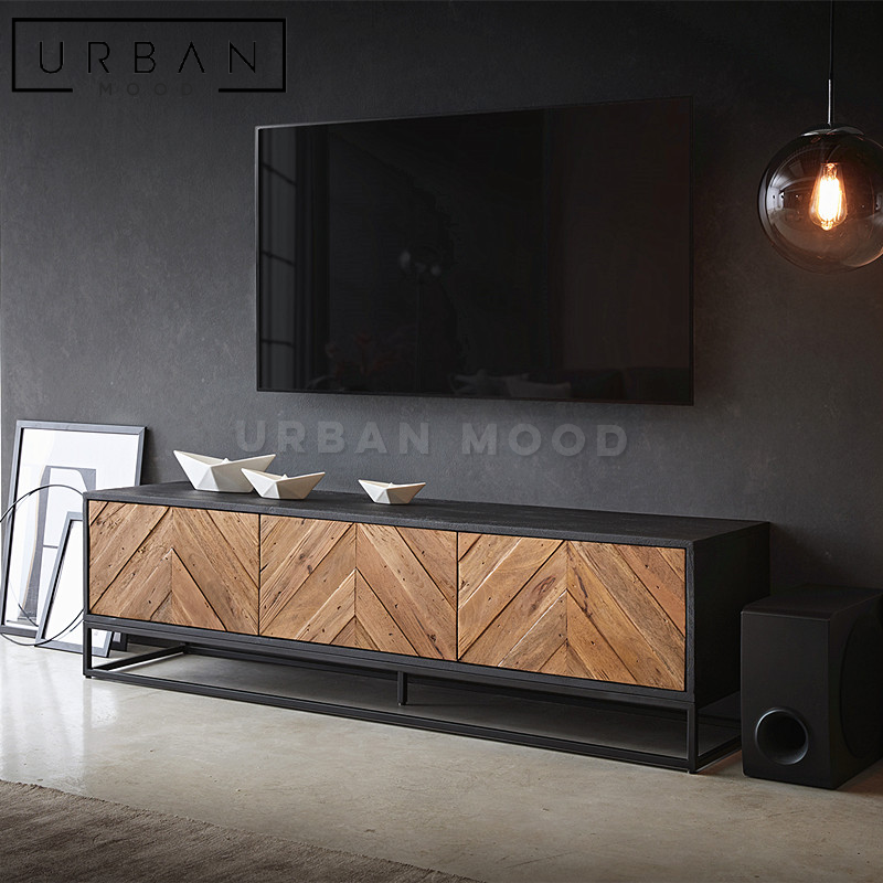 CASSIS Industrial Solid Wood TV Console