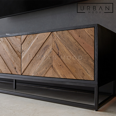 CASSIS Industrial Solid Wood TV Console