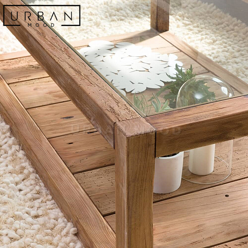 OAKHAM Rustic Solid Wood Coffee Table