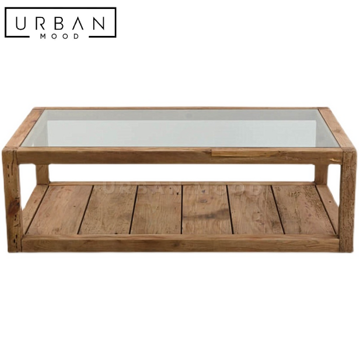 OAKHAM Rustic Solid Wood Coffee Table