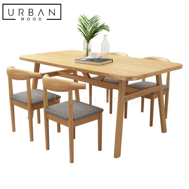 STUART Rustic Solid Wood Dining Table & Chairs