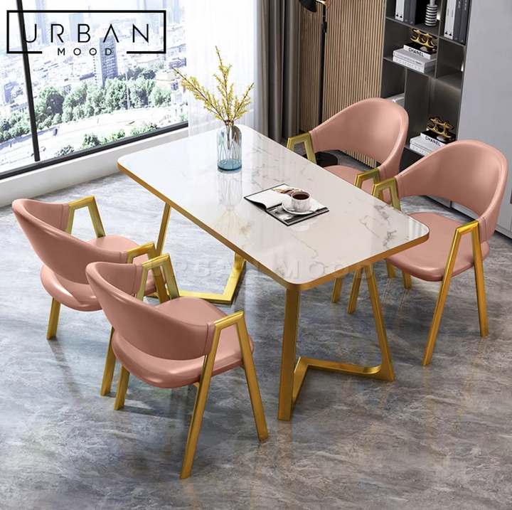 LOIRET Modern Marble Dining Table & Chairs