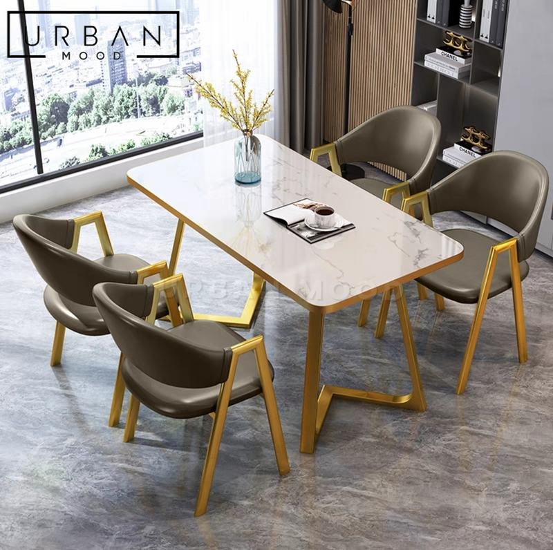 LOIRET Modern Marble Dining Table & Chairs