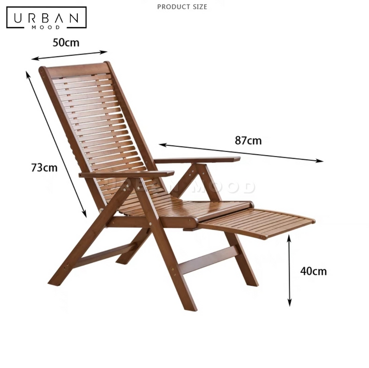 RAMSEY Japanese Solid Wood Recliner Armchair