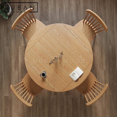 COWELL Extendable Solid Wood Round Dining Table