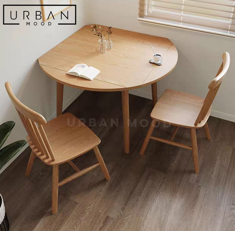 COWELL Extendable Solid Wood Round Dining Table