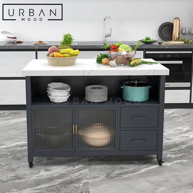 DENN Modern Marble Kitchen Island