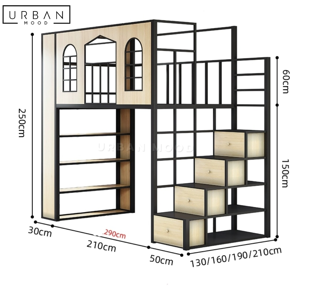 LODGE Modern Industrial Loft Bedframe