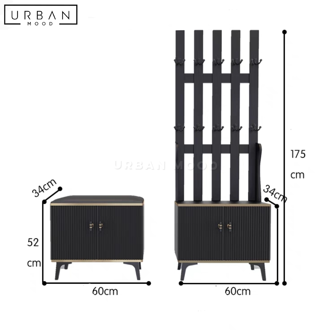 PARKE Modern Shoe Cabinet & Hall Tree