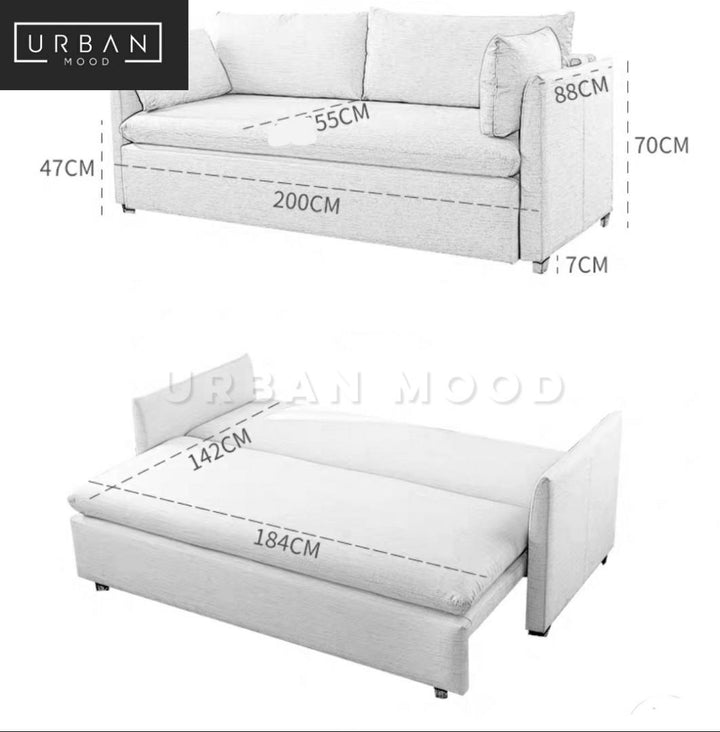 MANSEL Modern Fabric Sofa Bed