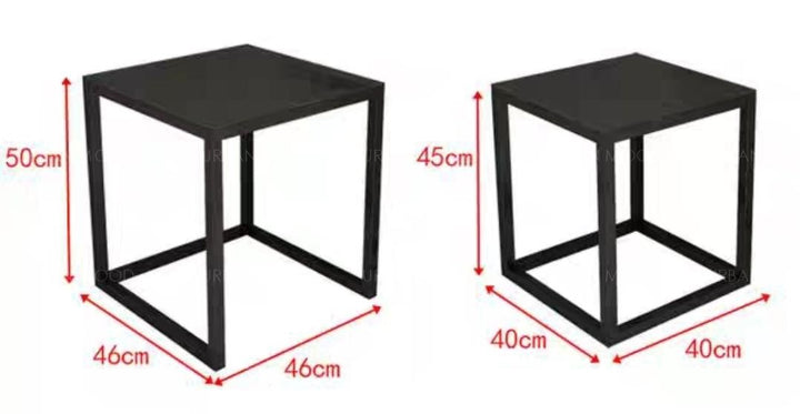 MARCIEL Modern Industrial Tempered Glass Side Table