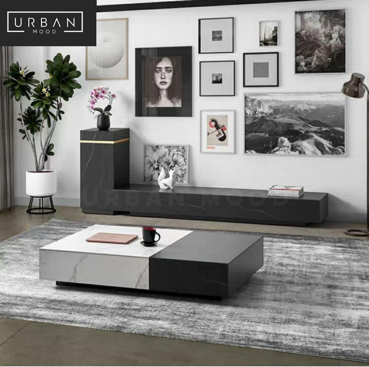 MERSER Modern Marble TV Console