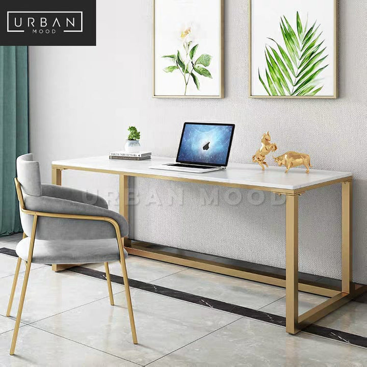 MACAEL Modern Marble Slate Computer Table