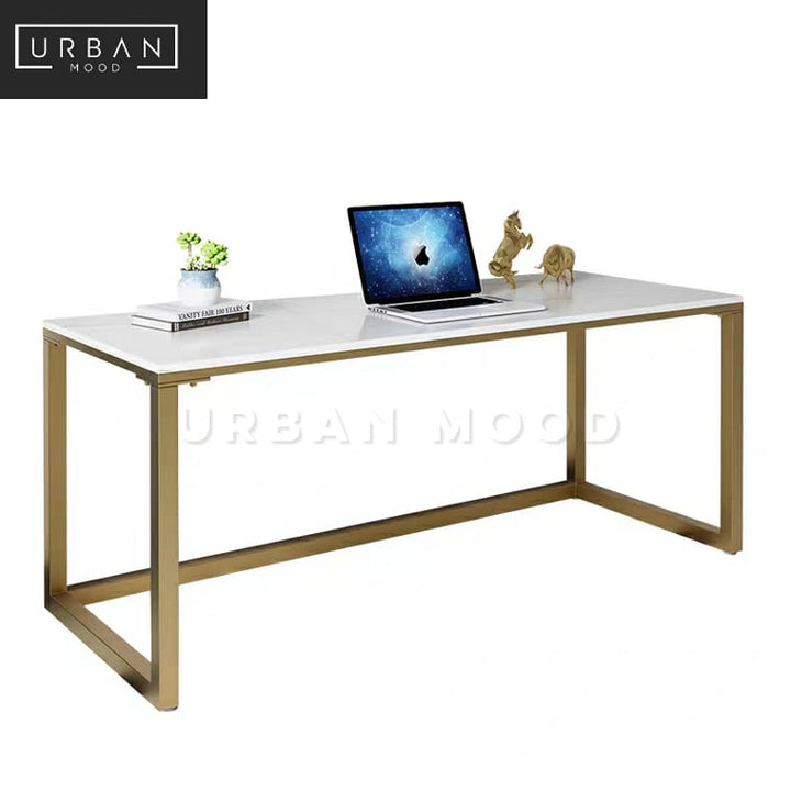 MACAEL Modern Marble Slate Computer Table