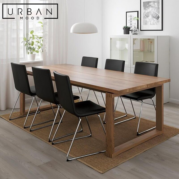 MACHI Rustic Solid Wood Dining Table