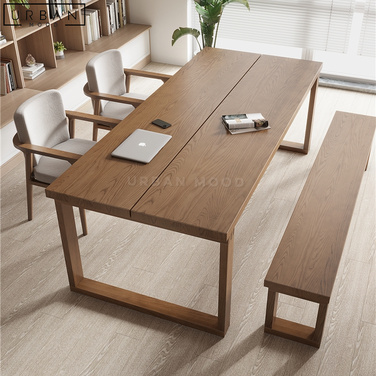 MACHI Rustic Ash Wood Dining Table