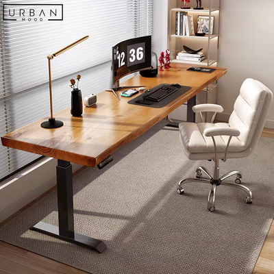 MALVA Adjustable Solid Wood Office Table