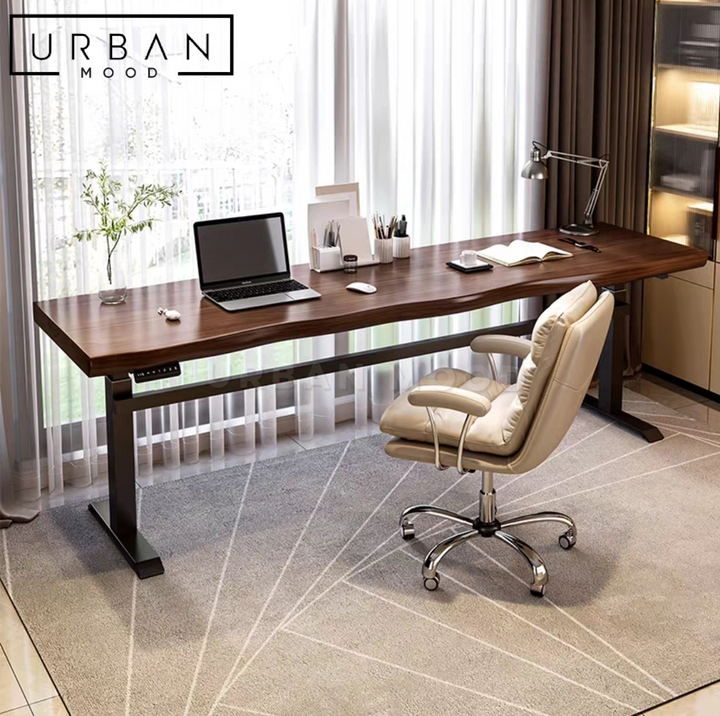 MALVA Adjustable Solid Wood Office Table