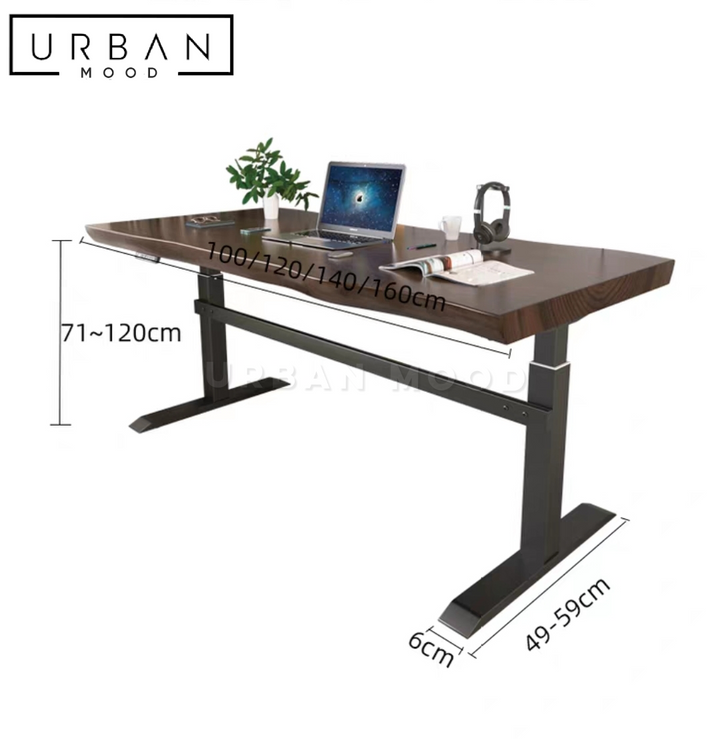 MALVA Adjustable Solid Wood Office Table