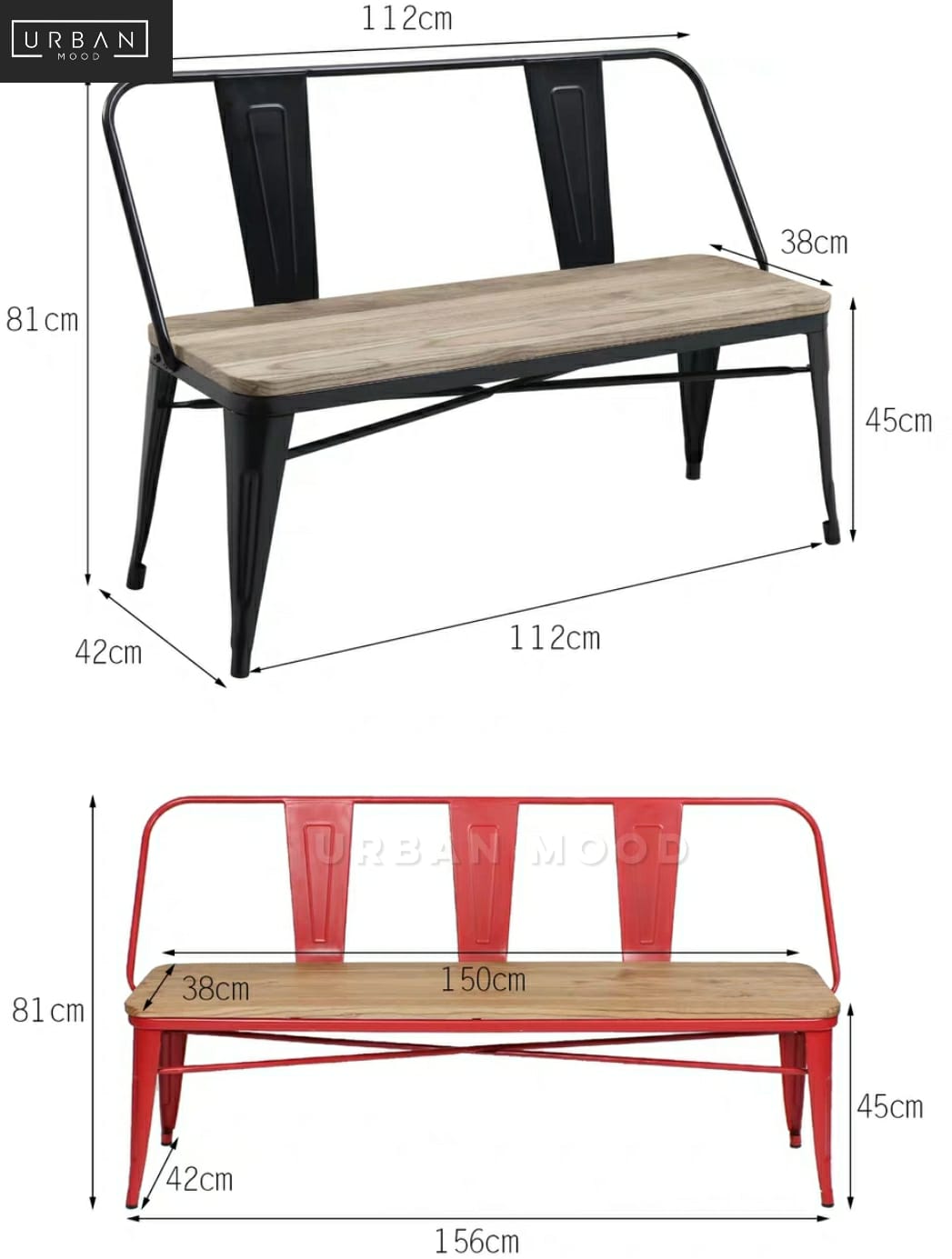 MEDIAN Industrial Tolix Dining Bench