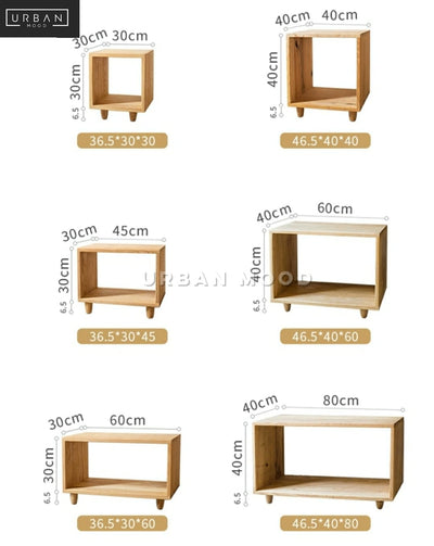 MONAS Rustic Solid Wood Side Table