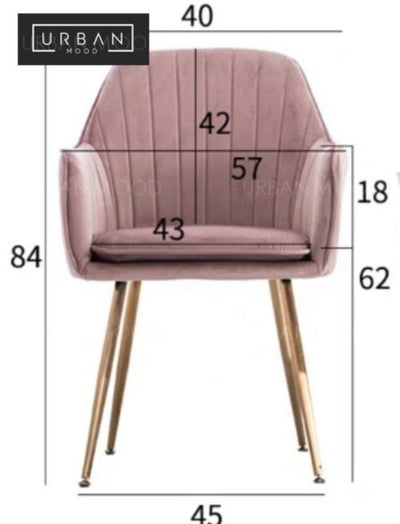 BETH Modern Victorian Upholstered Velvet Dining Chair