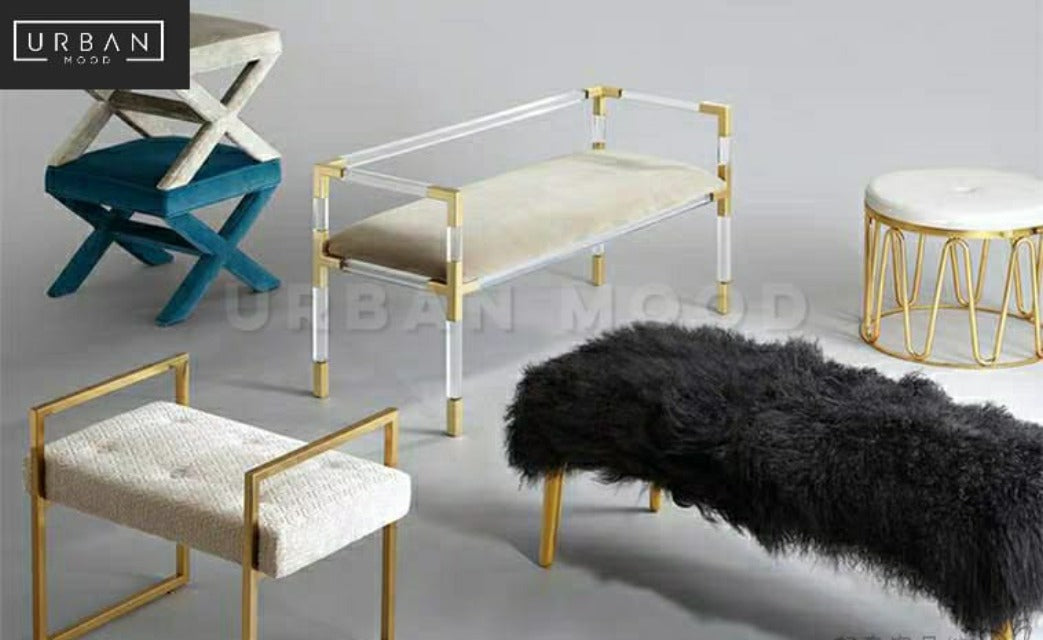 ANTHRO Modern Acrylic Ottoman Bench