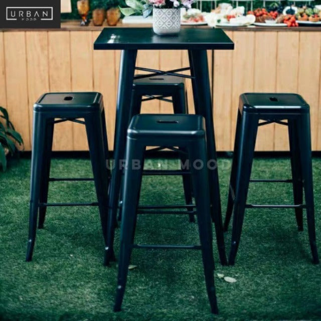 BOWIE Industrial Tolix Bar Table & Stools