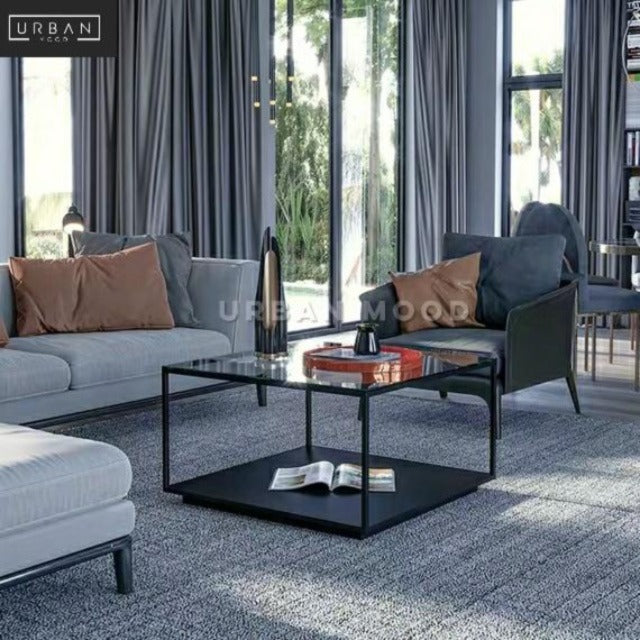 CADINE Modern Tempered Glass Coffee Table