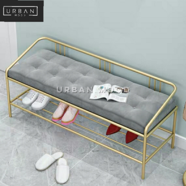 CITY Modern Velvet Ottoman Bench