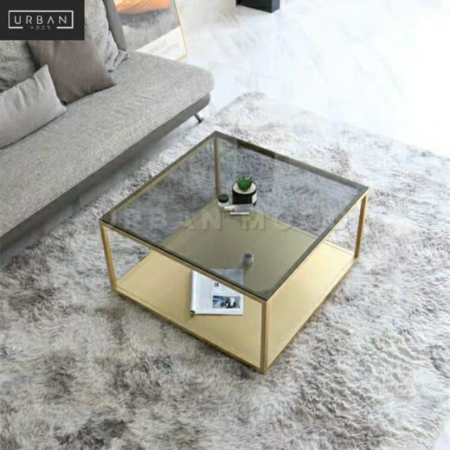 CADINE Modern Tempered Glass Coffee Table