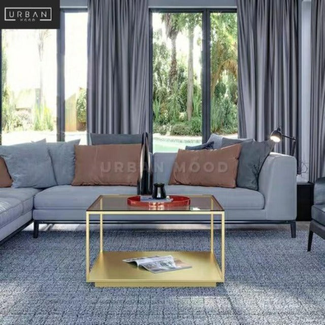 CADINE Modern Tempered Glass Coffee Table