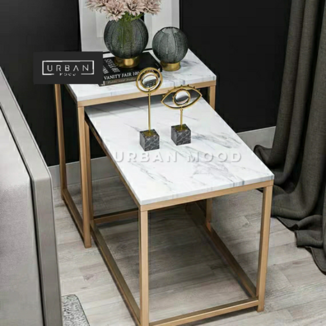 CLIFF Luxury Marble Nesting Side Tables