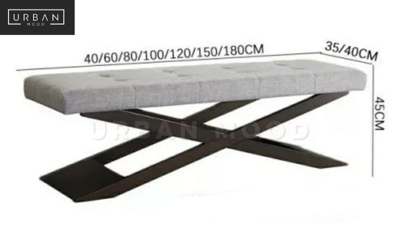CANTER Industrial Fabric Entryway Bench